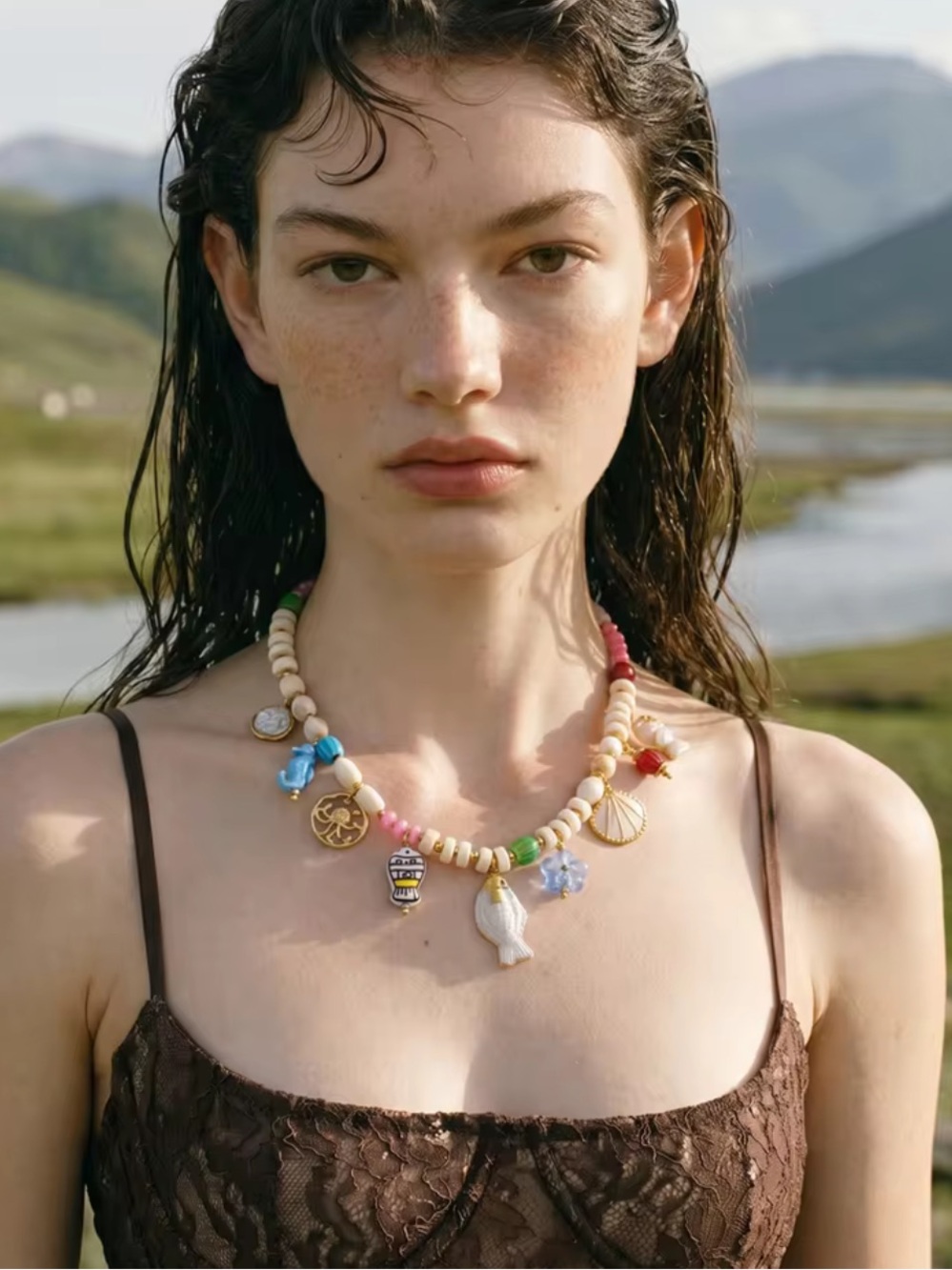 Colorful Beach Charm  Beaded Necklace - Picture 5 of 11